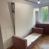 Кровать-трансформер с диваном встроенная в шкаф