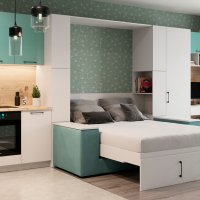 Шкаф-кровать с мягким изголовьем  39