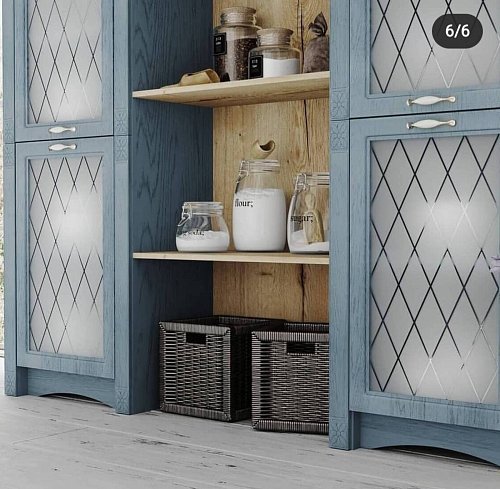 Голубая кухня в стиле прованс