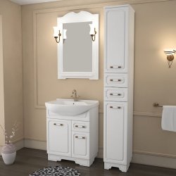 Напольная тумба под умывальник с зеркалом