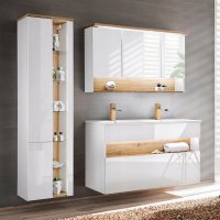 Подвесная тумба со вставками под дуб