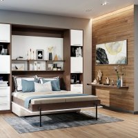 Шкаф-кровать двуспальная с полками  43