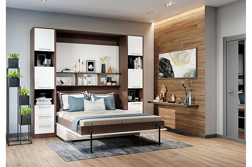 Шкаф-кровать двуспальная с полками  43