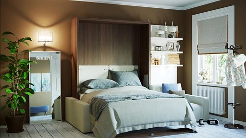 Шкаф-кровать двуспальная с диваном  40