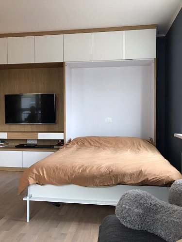 Шкаф кровать глянцевый фасад 14