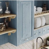 Голубая кухня в стиле прованс