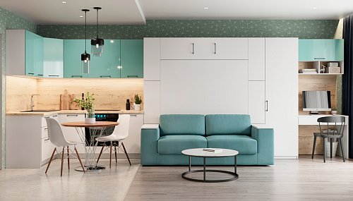 Шкаф-кровать с мягким изголовьем  39